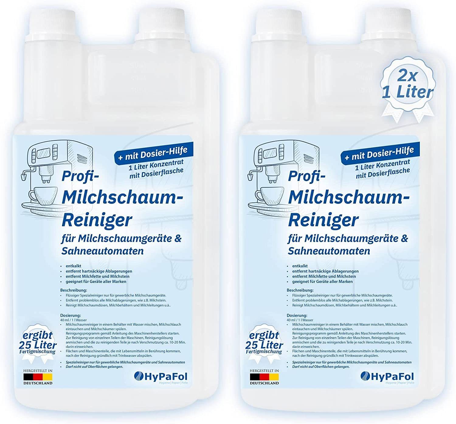 Hypafol Milchaufschäumer Milchschaumreiniger, flüssiger Spezialreiniger für Milchschaumgeräte, geeignet für Geräte aller Marken