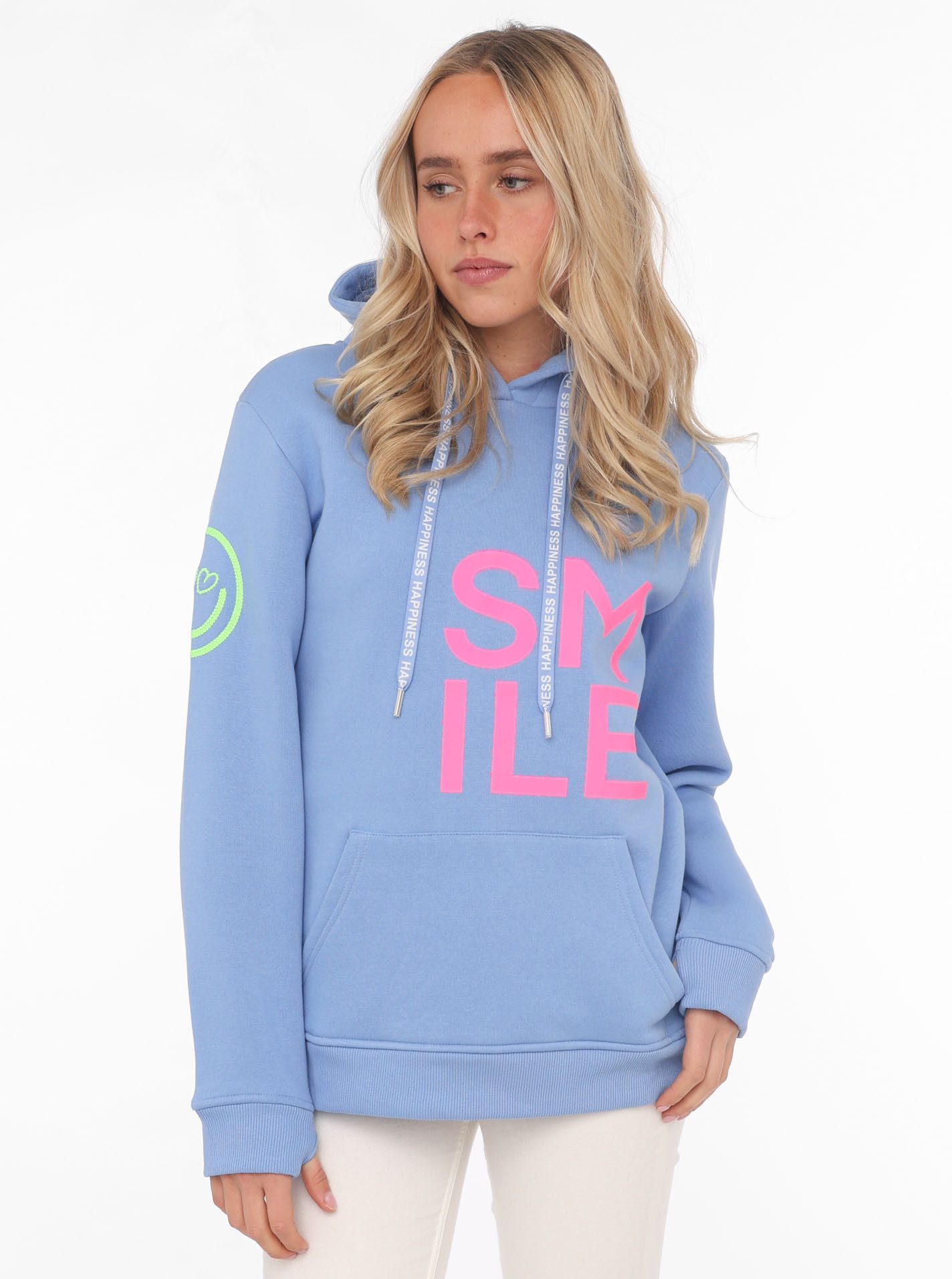 Zwillingsherz Sweatshirt Stickerei, Schriftzug, Kapuze, Langarm, günstig online kaufen