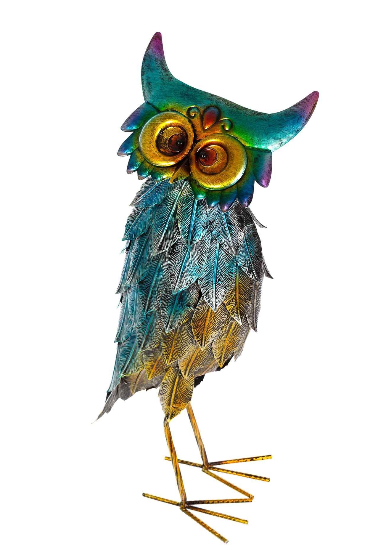 BIRENDY Dekofigur Riesiges oder WG Gartenfigur Figurenpaar Enten schönes Dekofigur Metall Eulen