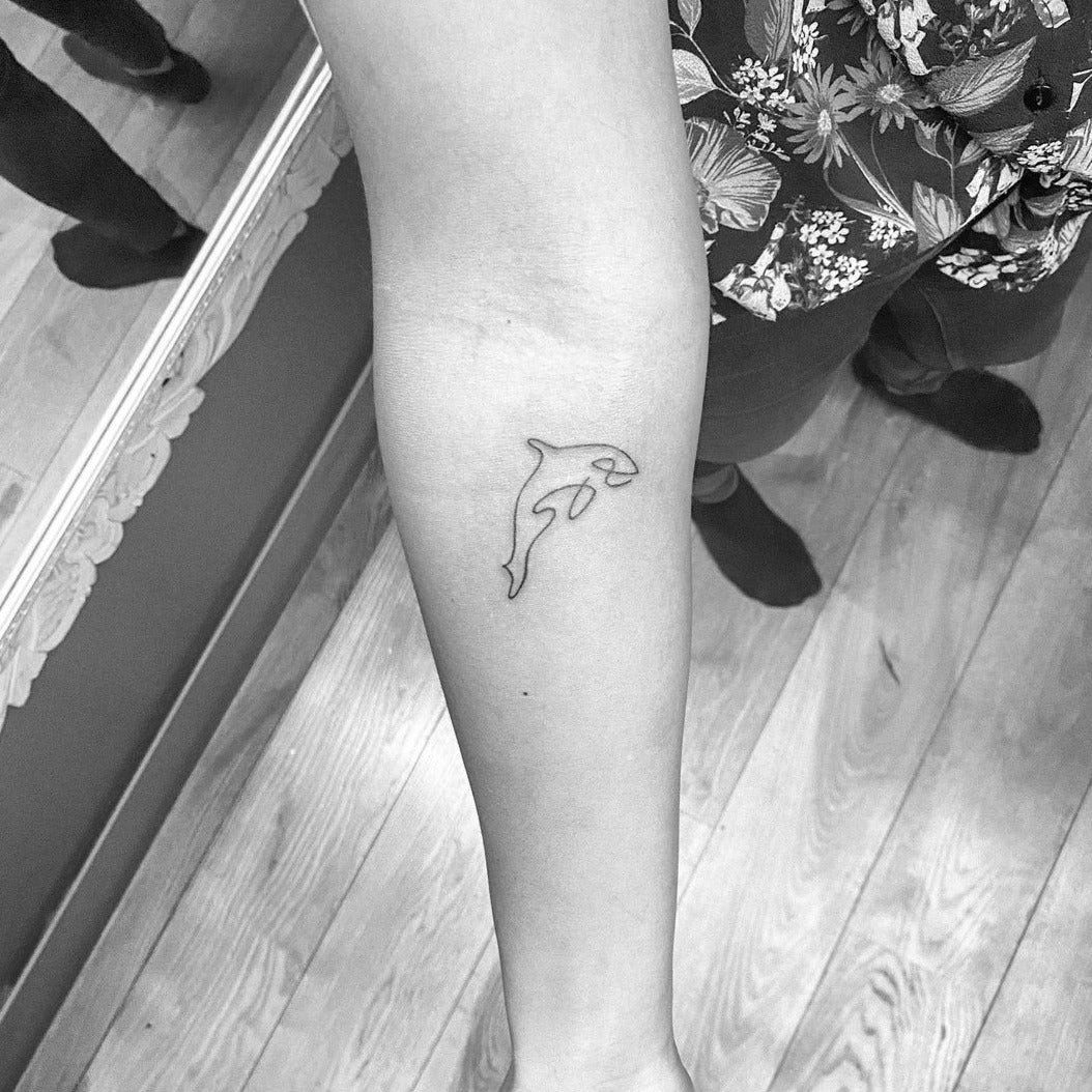 Inkster Schmuck-Tattoo Delfin Tattoo, wasserfestes temporäres Tattoo, 2 Wochen Halt