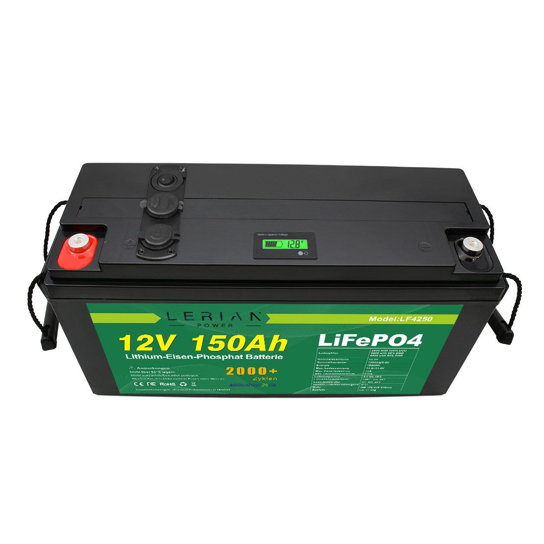 LERIAN POWER LiFePO4 Akku 12V 150Ah 150A LFP Batterie für Camping Boot Solar Akku