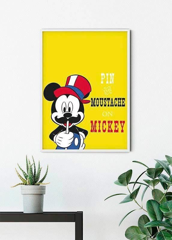 (1 Mouse Poster Mickey Moustache, Schlafzimmer, Komar Wohnzimmer Disney Kinderzimmer, St),