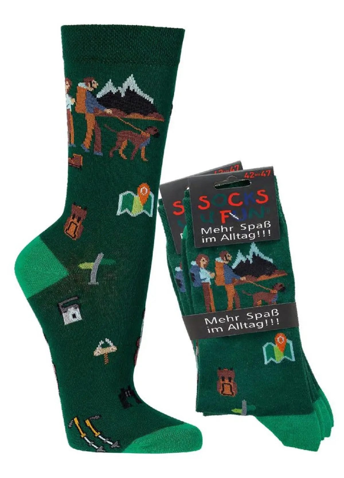 Freizeitsocken Socks 4 Fun Motivsocken Wanderfreunde