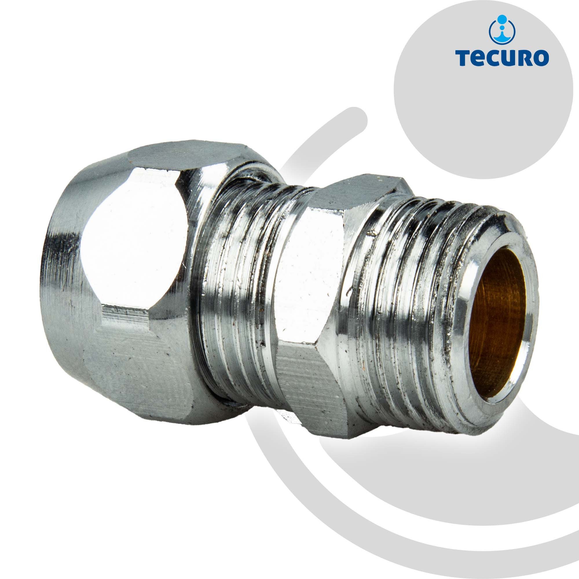 tecuro Gewindefitting Quetschverschraubung G 3/8 Zoll x Ø 10 mm Rohr verchromt – Bild 3 von 5