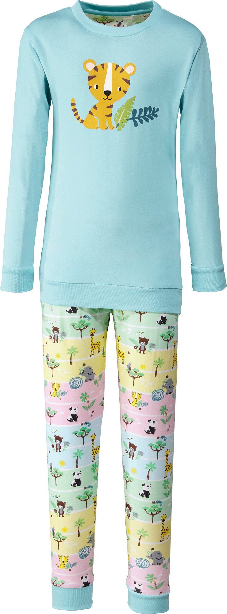 Erwin Müller Pyjama Kinder-Schlafanzug Single-Jersey Tiermotiv