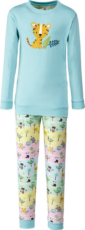 Erwin Müller Pyjama Kinder-Schlafanzug Single-Jersey Tiermotiv