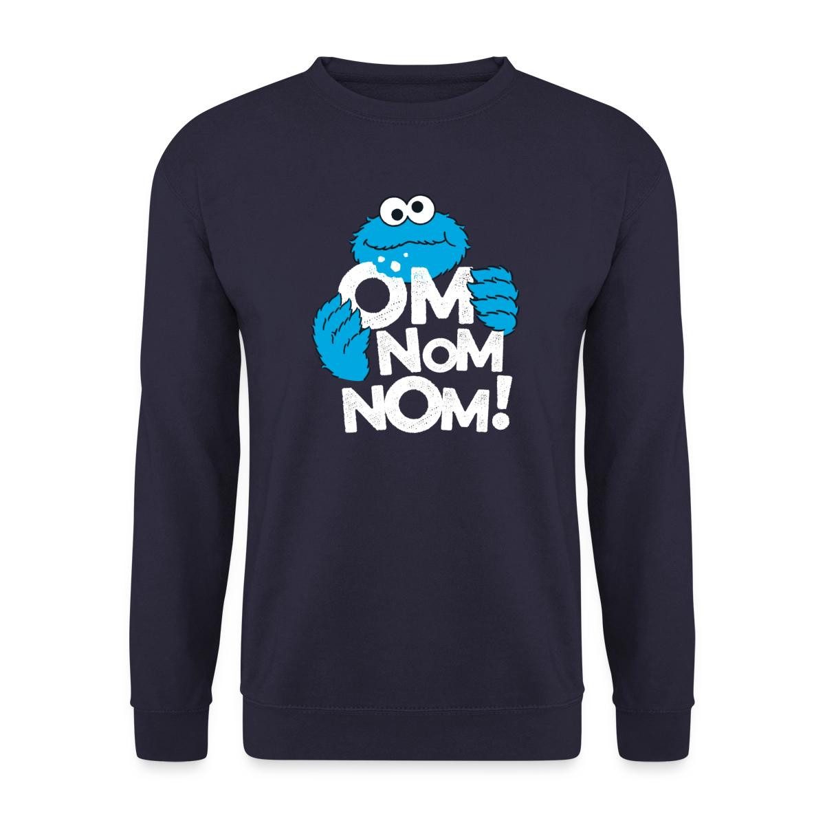 Spreadshirt Sweatshirt Sesamstraße Krümelmonster Om Nom Nom Unisex Pullover (1-tlg)