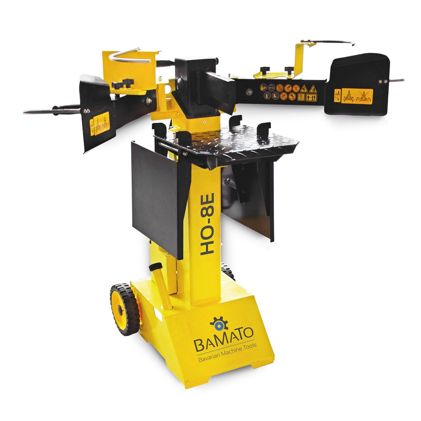 BAMATO Holzspalter HO-8E, Spaltgutlänge bis 55.00 cm, Spaltgutdurchmesser bis 30.00 cm, (1-St), Fahrwerk, stufenlose Spalthubeinstellung, vorbefüllt mit Hydrauliköl