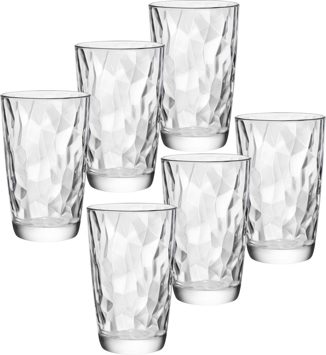 Emilja Cocktailglas Longdrink Gläser 47cl Diamond Transparent - 6 Stück