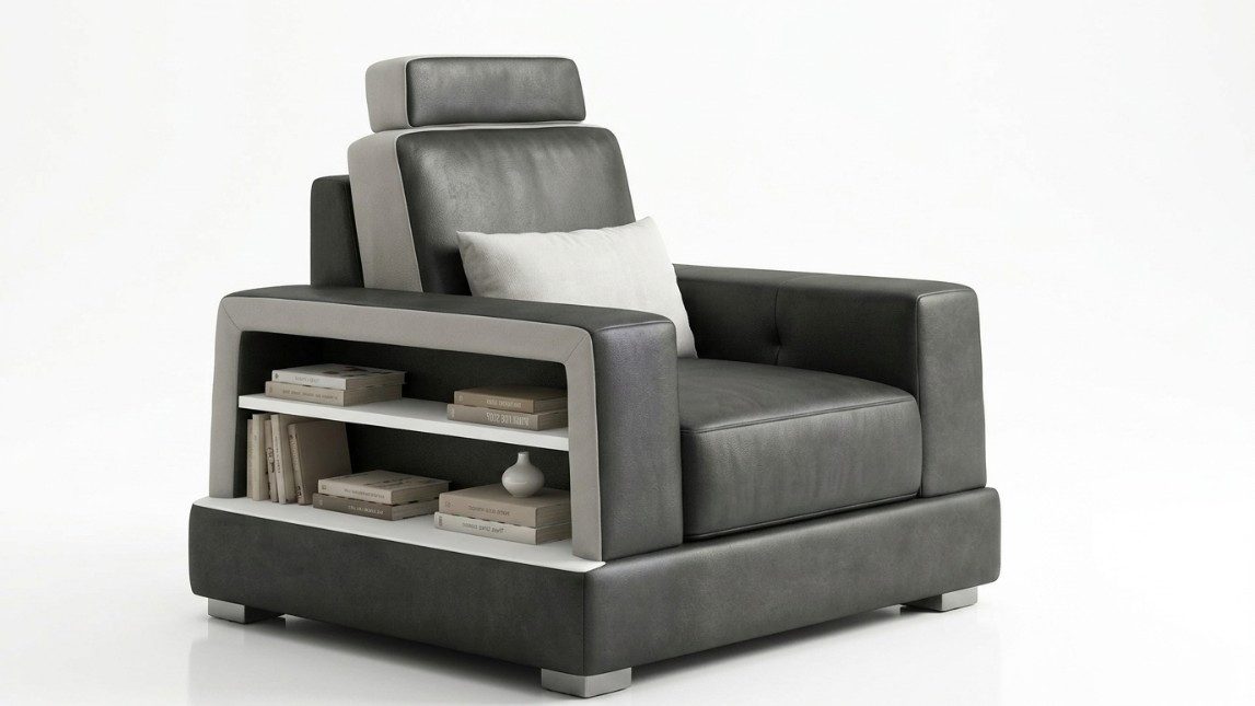 Xlmoebel Relaxsessel Moderner Relaxsessel in Weiß und Schwarz mit LED-Beleuchtung (1-St), Made in Europa