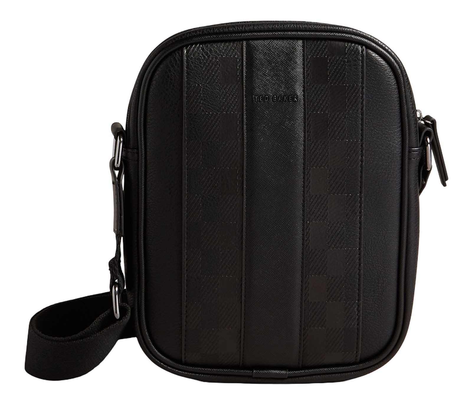 Ted Baker Umhängetasche WAYDON House Check PU Flight Bag, aus echtem Rindsleder