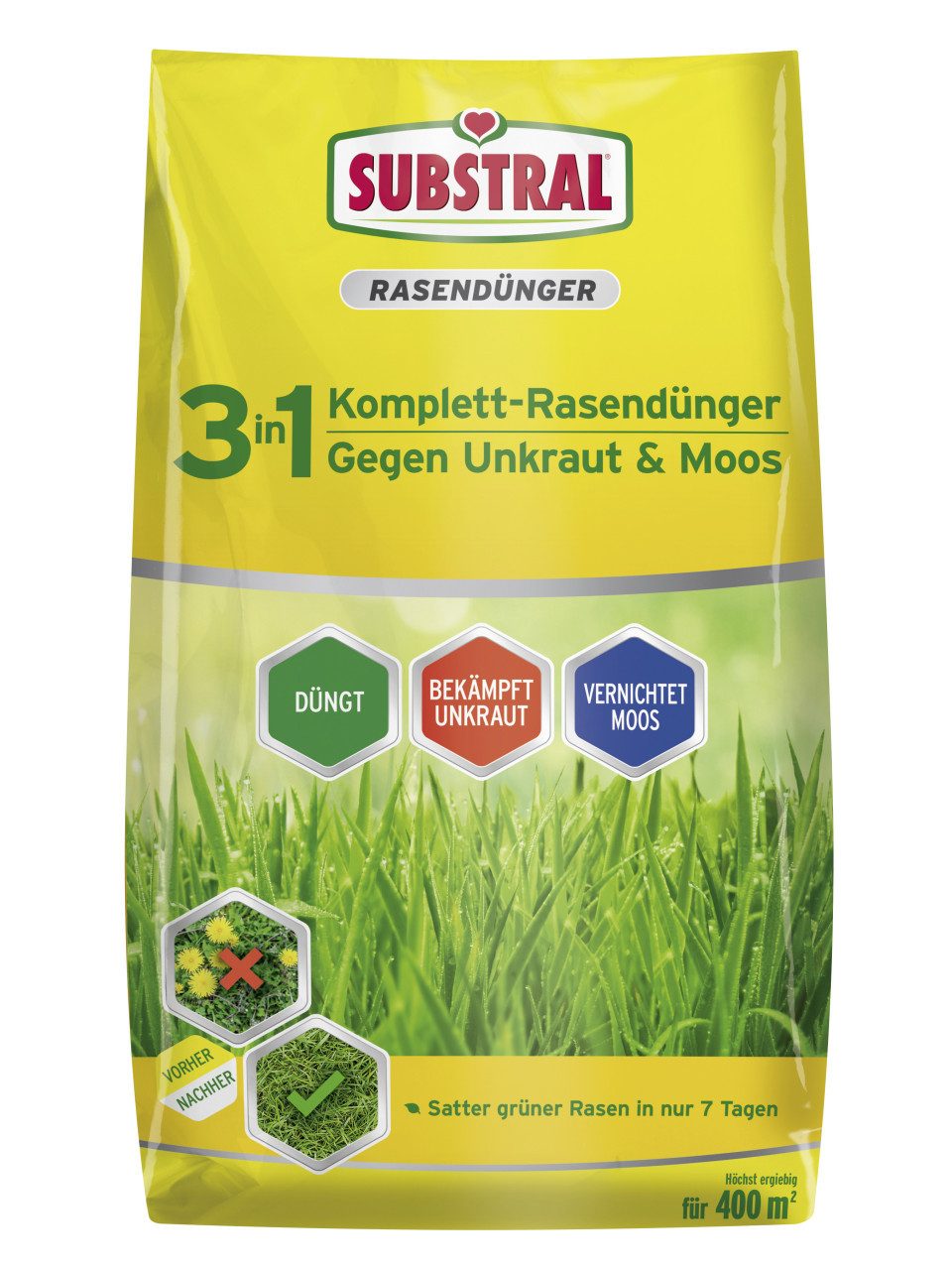 Rasendünger Substral 3in1 Komplettrasendünger für 400 m² 14 kg