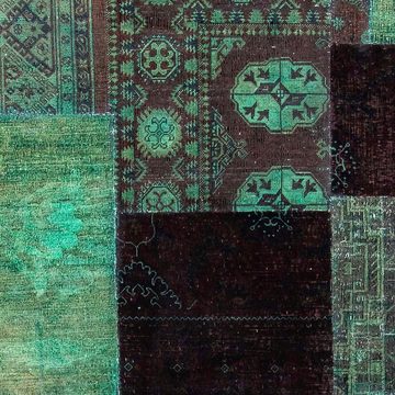 Teppich Patchwork - 270 x 175 cm - mehrfarbig, morgenland, rechteckig, Höhe: 7 mm, Wohnzimmer, Handgeknüpft, Einzelstück mit Zertifikat