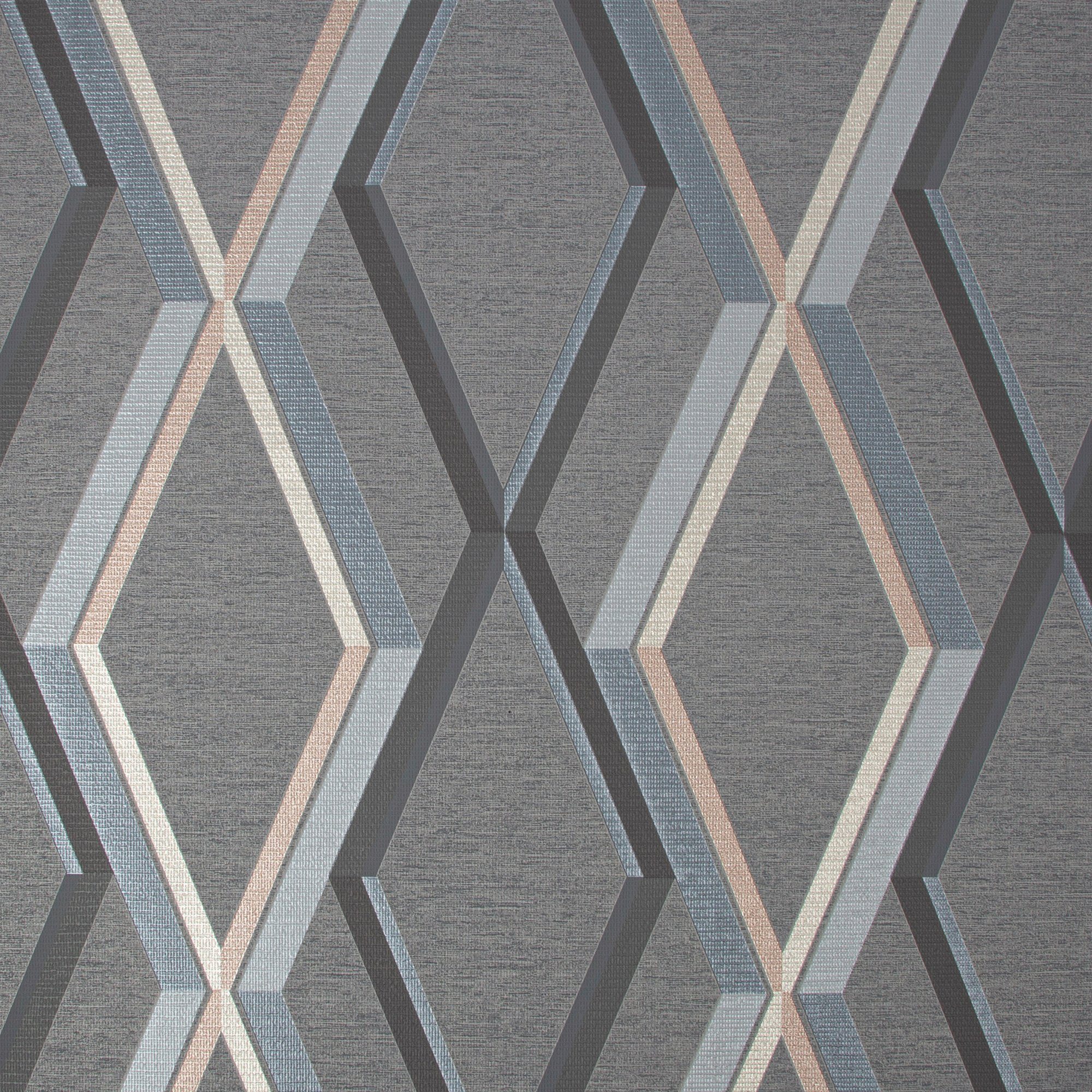 Superfresco Easy Vliestapete Prestige Geo, geometrisch, (1 St), Dunkelgrau - 10mx52cm