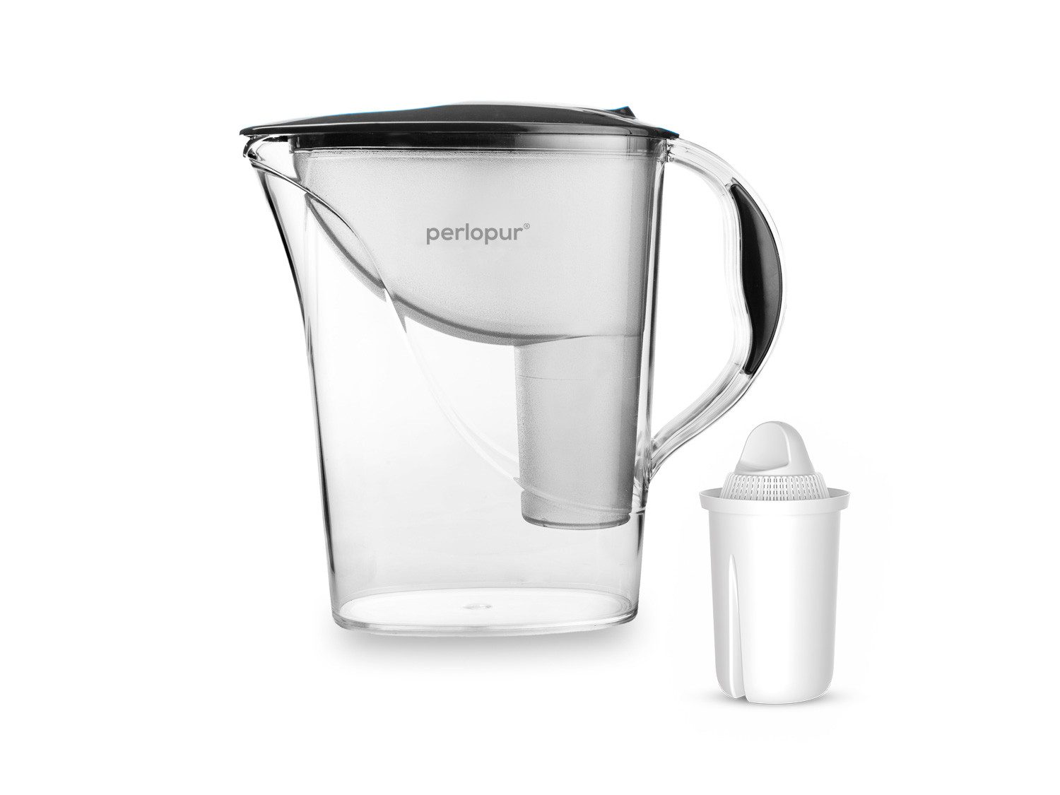 PerloPur Wasserfilter Wasserfilter Standard Anthrazit Inkl. 1 Universal Filterkartusche