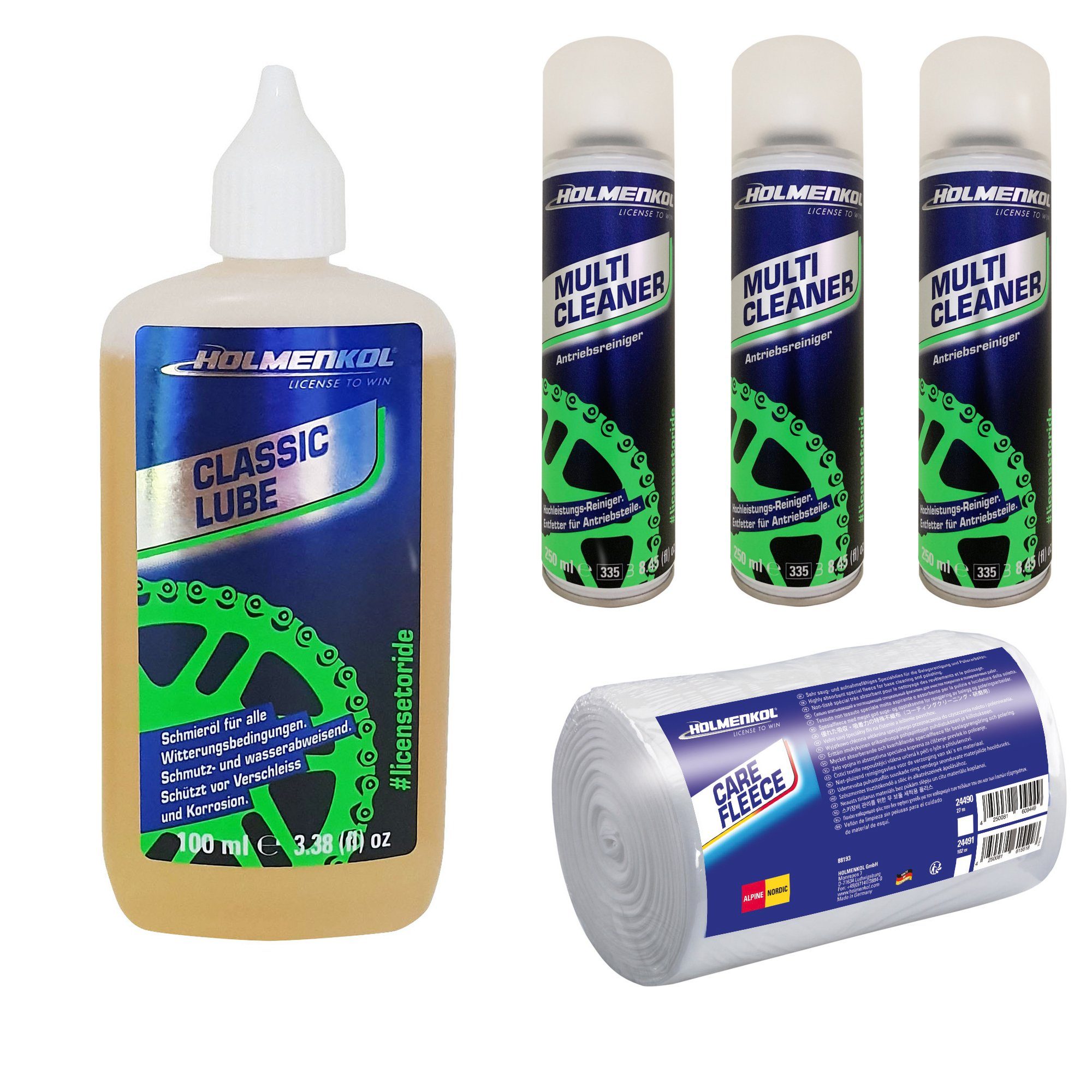Holmenkol Fahrradöl ClassicLube Kettenpflege Set mit Schmieröl