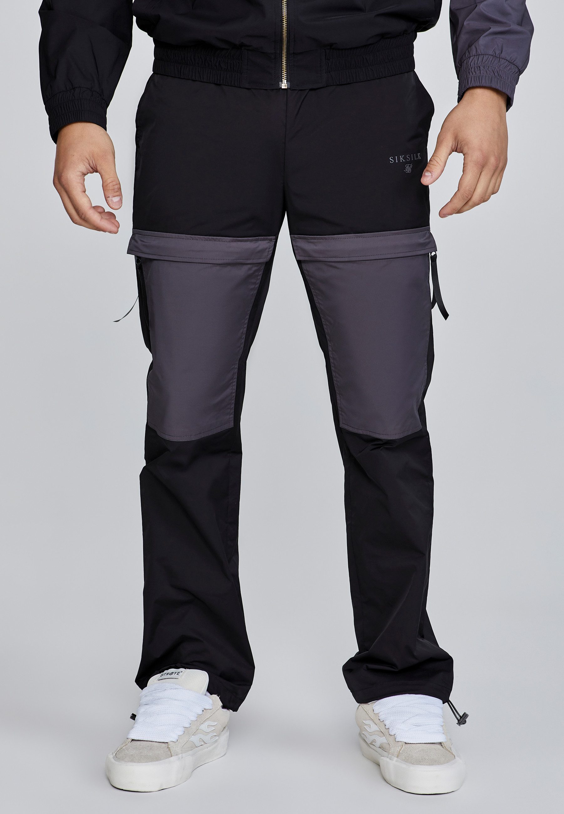 Siksilk Jogger Pants SikSilk Herren Schwarze Cut And Sew Jogginghose günstig online kaufen