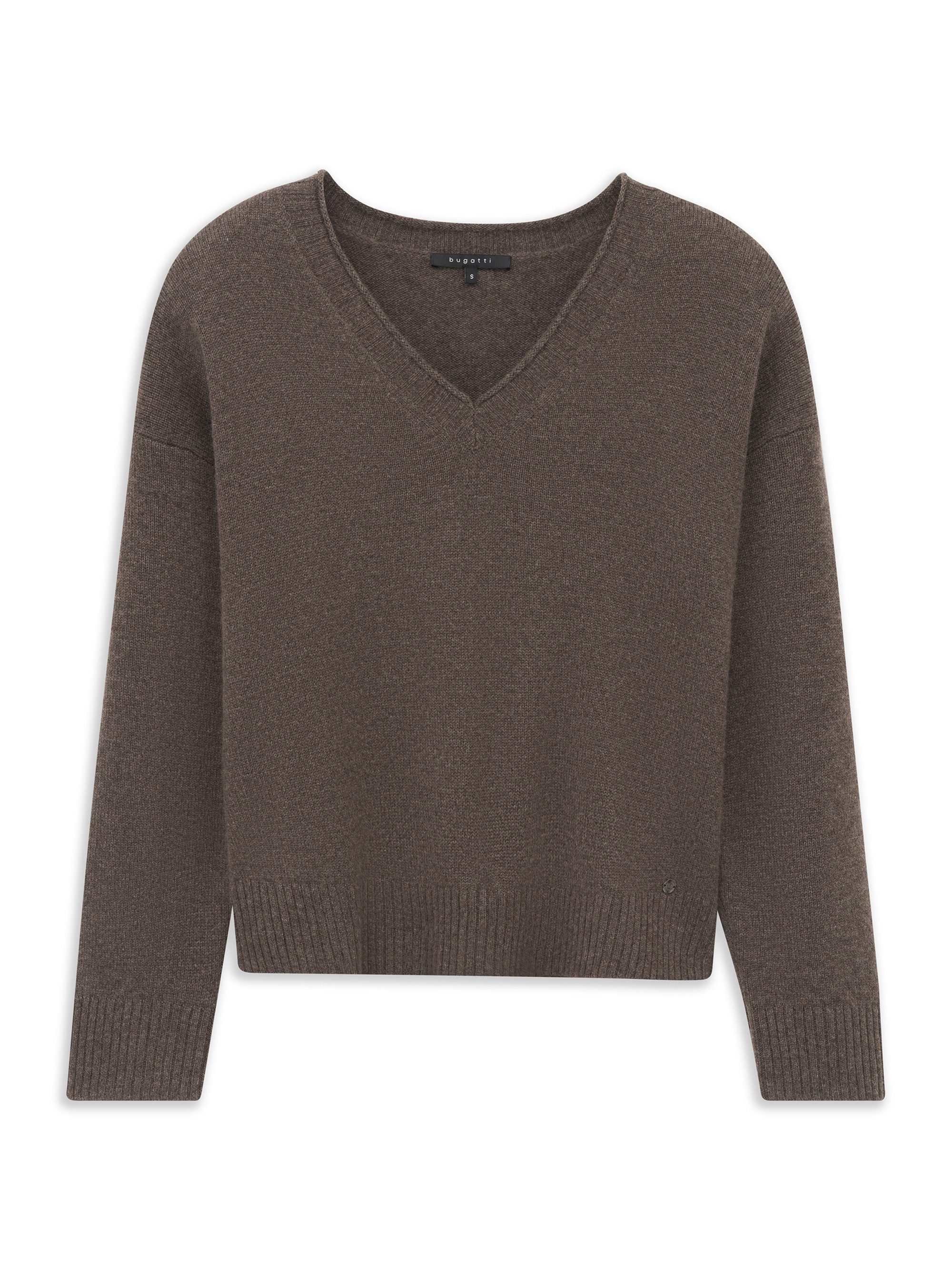 bugatti V-Ausschnitt-Pullover Regular Fit V-Ausschnitt Regular Fit Kaschmir