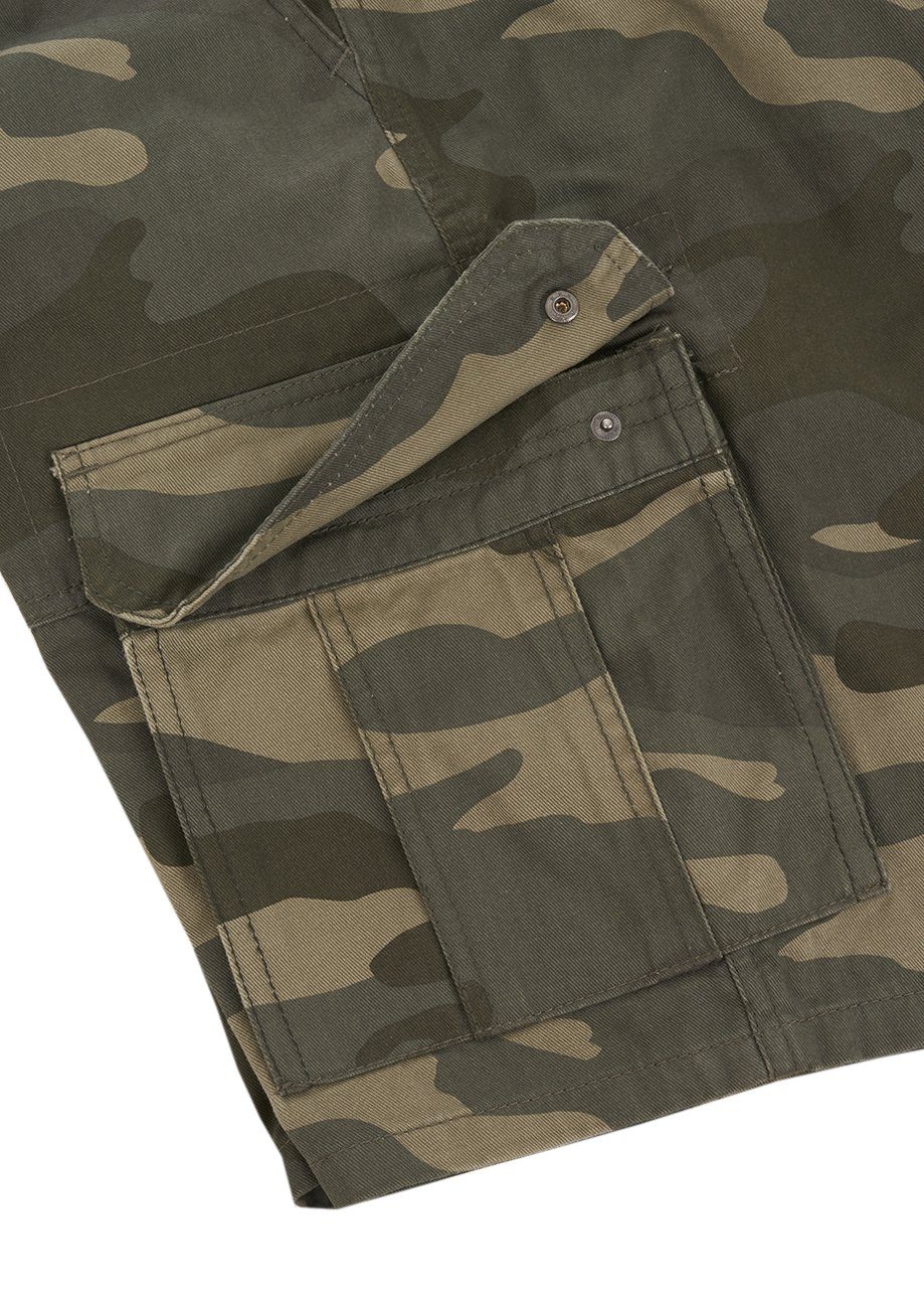 Bermudashorts Olive mit Cargoshorts Regular Shorts RIVJakob Fit riverso Herren (12000) Camouflage Gürtel