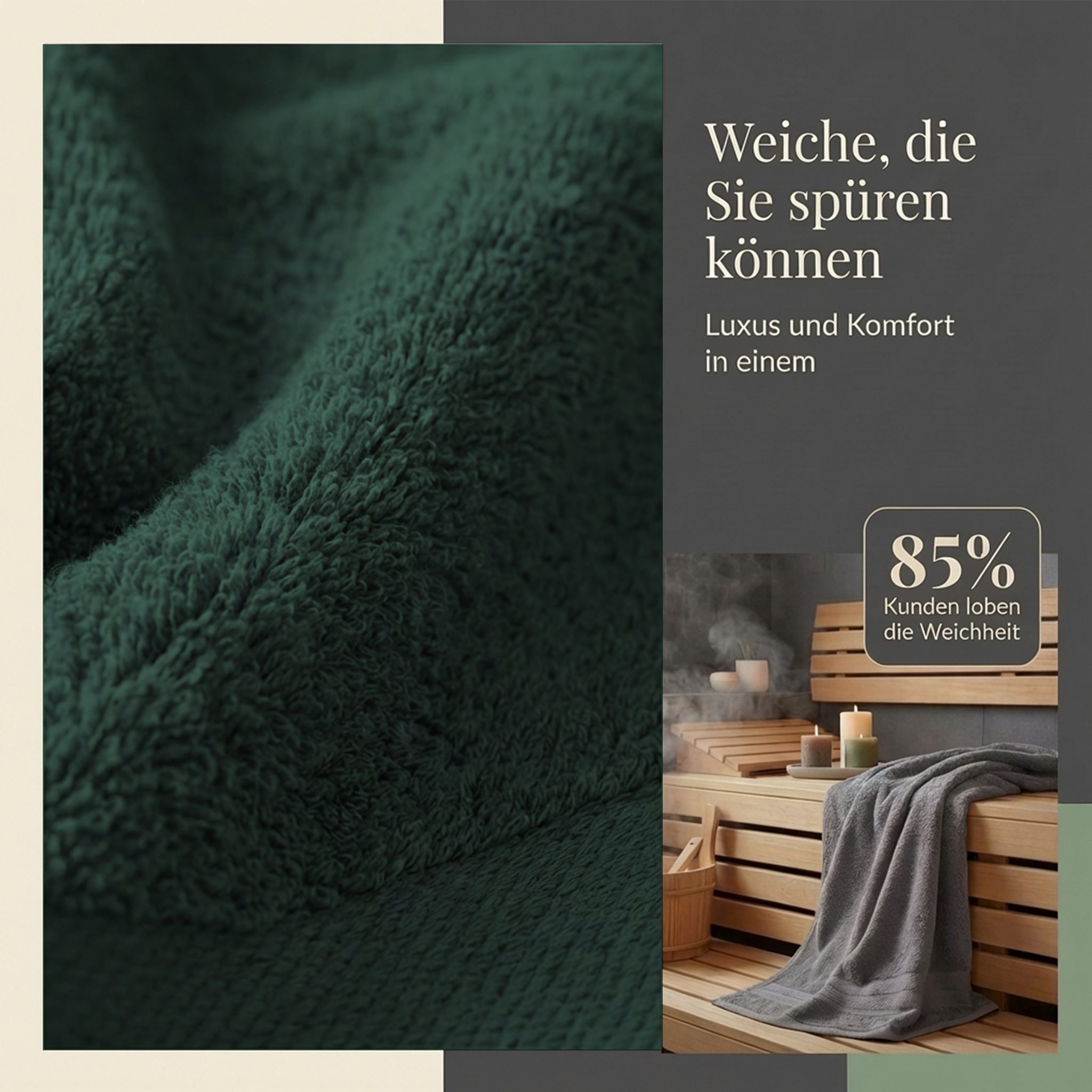 Komfortec Handtuch Set aus 100% Baumwolle, 4 Handtücher 50x100 cm und 4 Badetücher 70x140 cm, Frottee (Packung, 8-St), Duschtücher & Badehandtuch, Weich, Towel, Groß