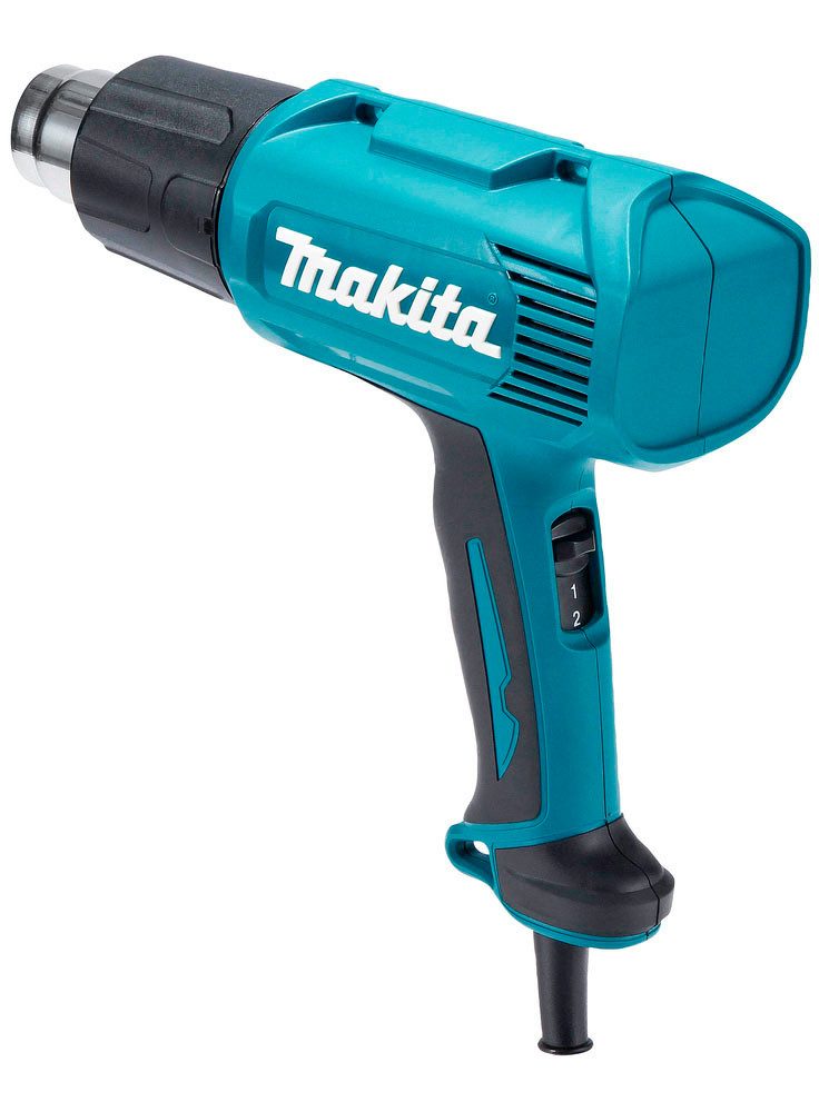 Makita Heißluftgebläse HG5030K, 1600 in W, (Komplett-Set, 6-tlg), mit 2 Temperaturstufen und Luftstromstärken, inkl. Aufbewahrungskoffer