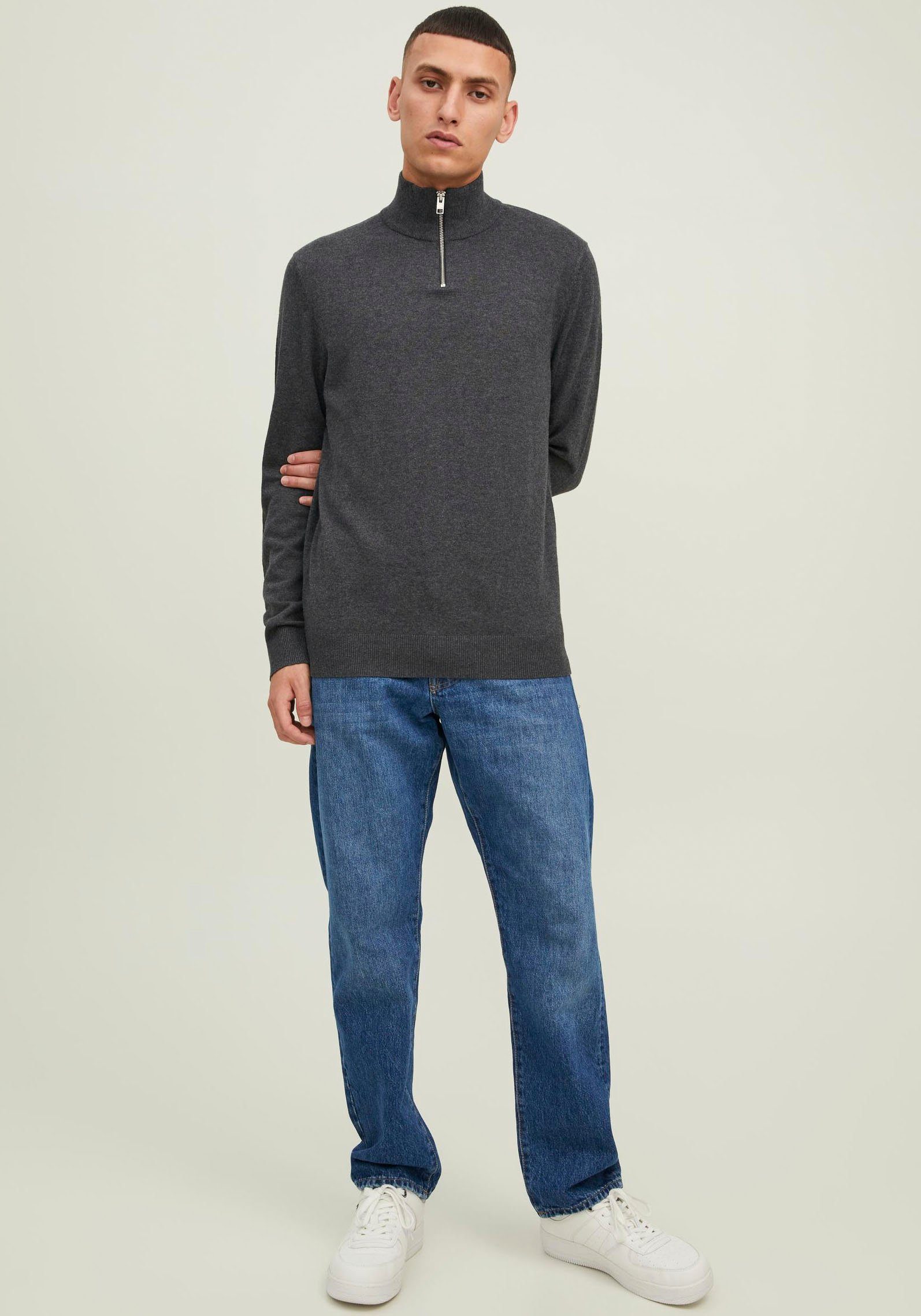 Jack & Jones Troyer JJEEMIL KNIT HALF ZIP NOOS Baumwollmischung, regular fit – Bild 5 von 5
