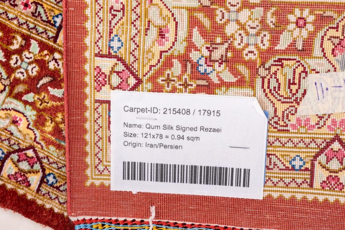 Rezaei Nain 3 Orientteppich, Handgeknüpfter Signiert Seide rechteckig, Ghom mm Trading, Höhe: Seidenteppich 78x121