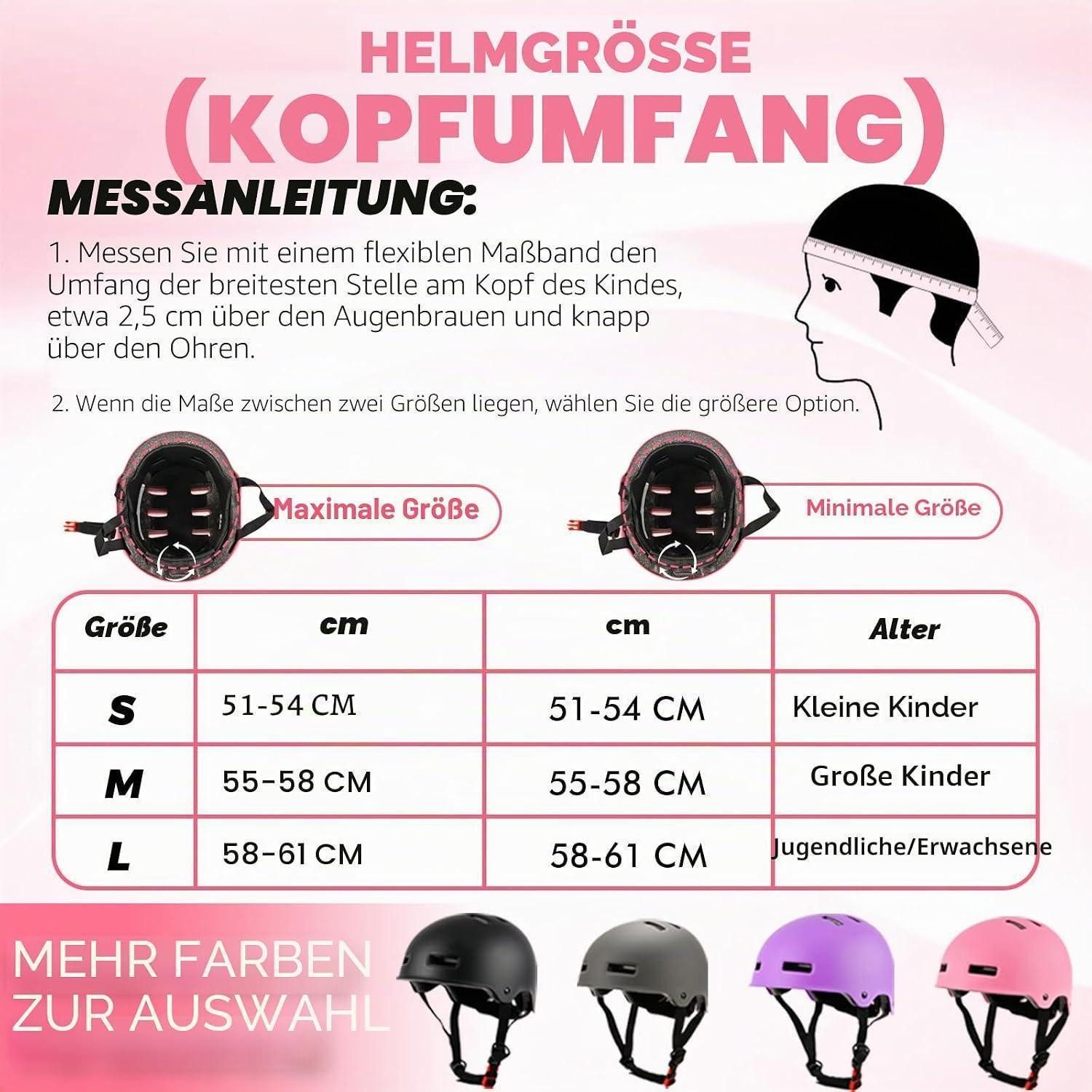 LuxusKollektion Schutzhelm Fahrradhelm Kinder Jungen Mädchen Jugend Erwachsene L Rosa