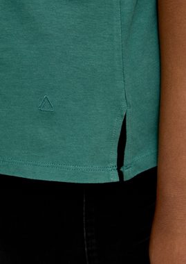 TRIANGLE Kurzarmshirt Shirt mit Raffung Logo, Raffung