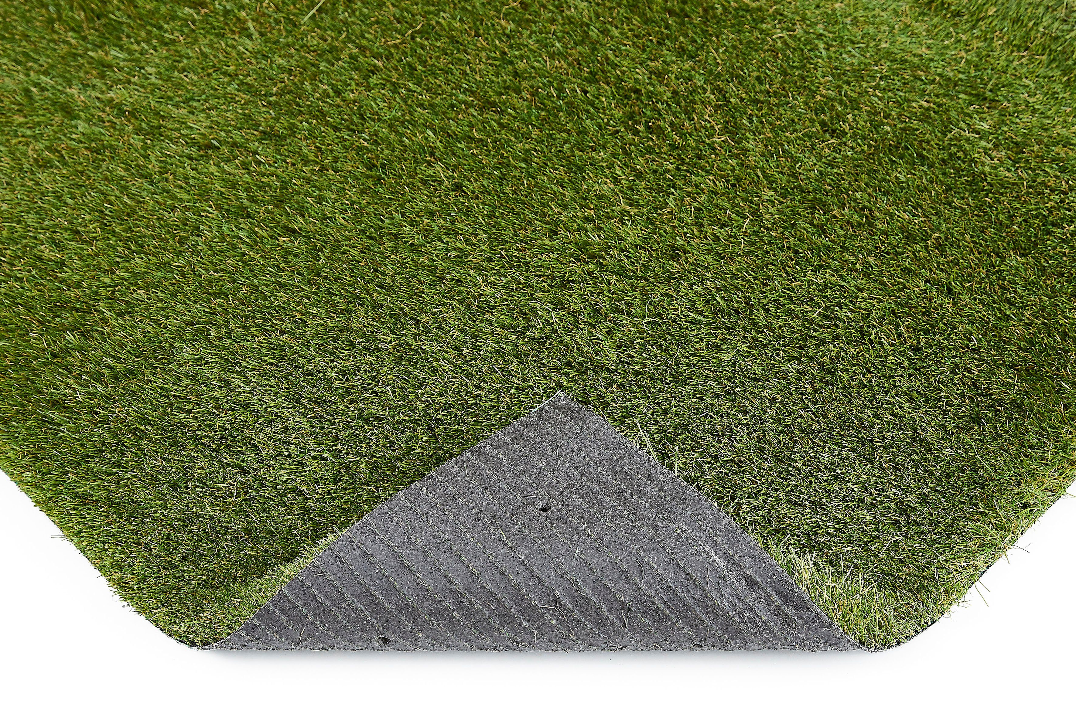 Andiamo Kunstrasen Rasenteppich Nantes, Gesamthöhe 40 mm, Made in Belgium, rechteckig, realistische Optik, mit Drainagelöchern, strapazierfähig