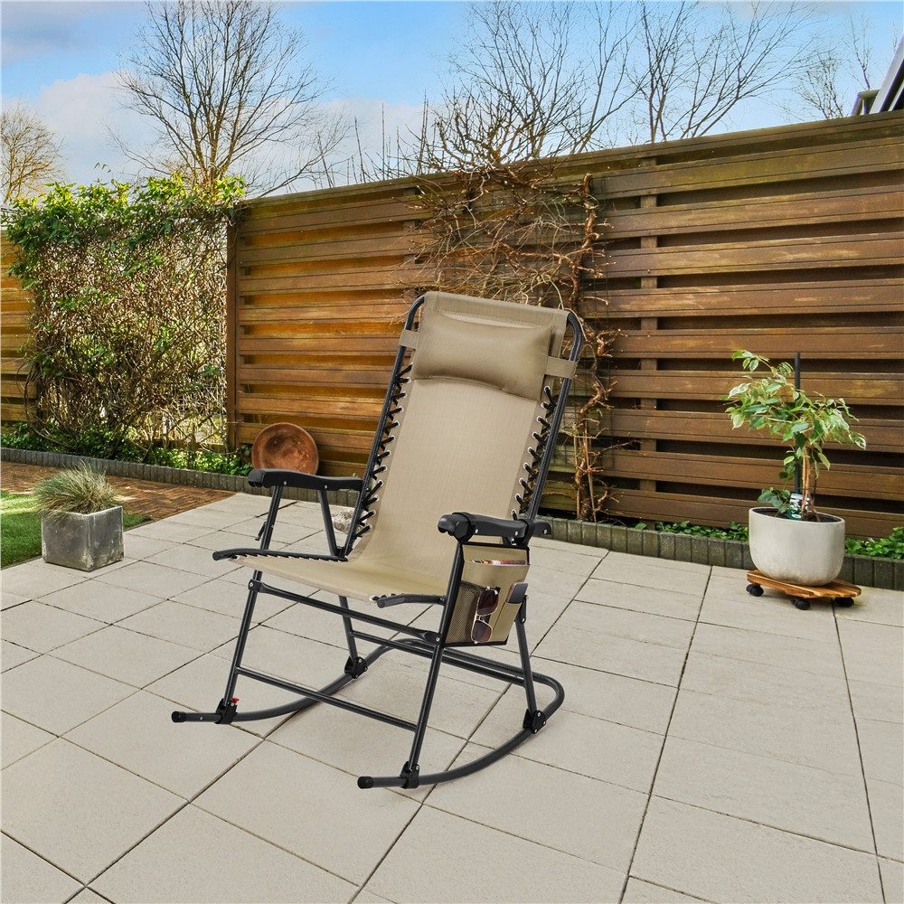 Yaheetech Schaukelstuhl, Klappbarer Gartenstuhl mit Abnehmbarem günstig online kaufen
