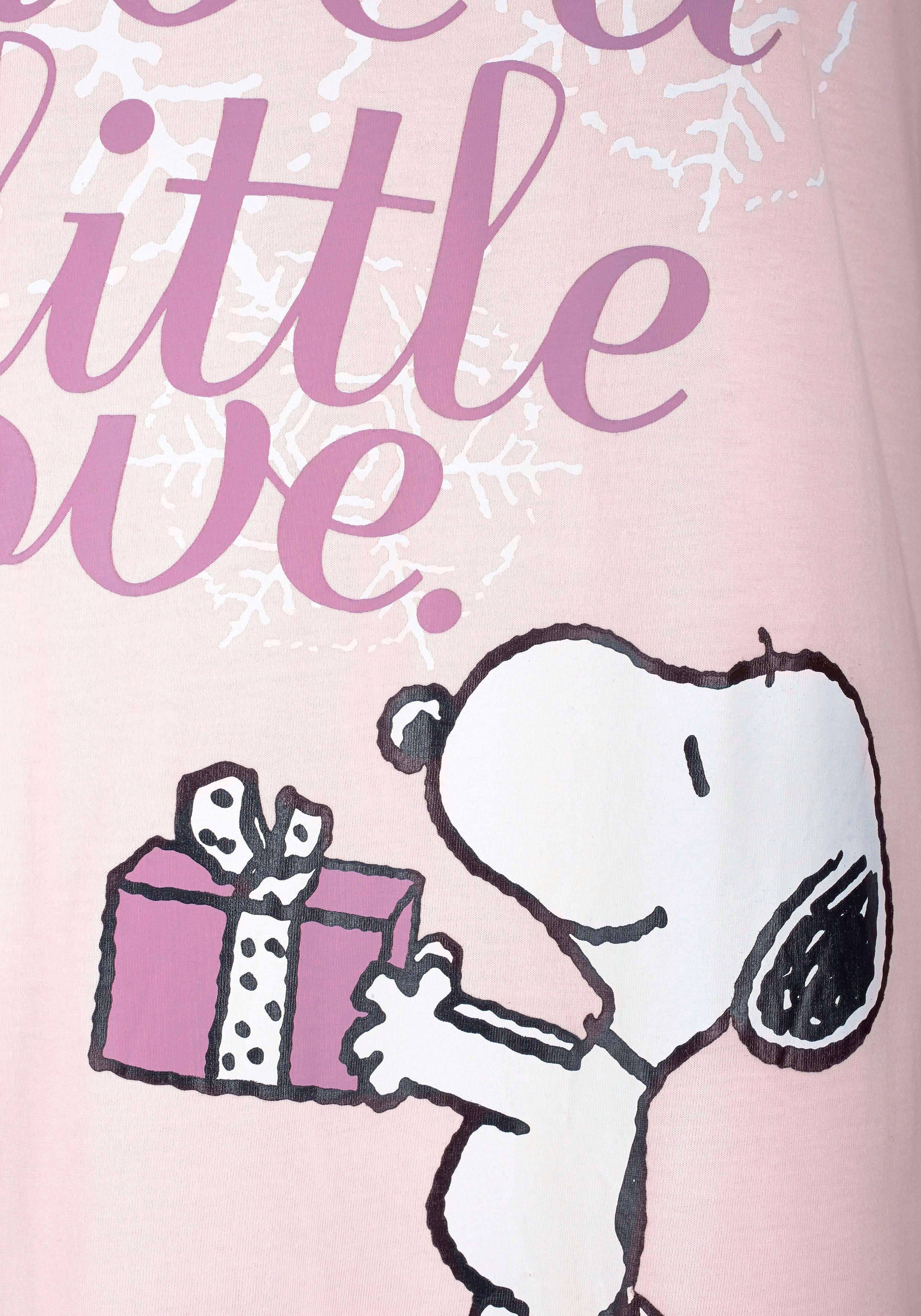 PEANUTS Sleepshirt mit Snoopy-Print in rosa Minilänge