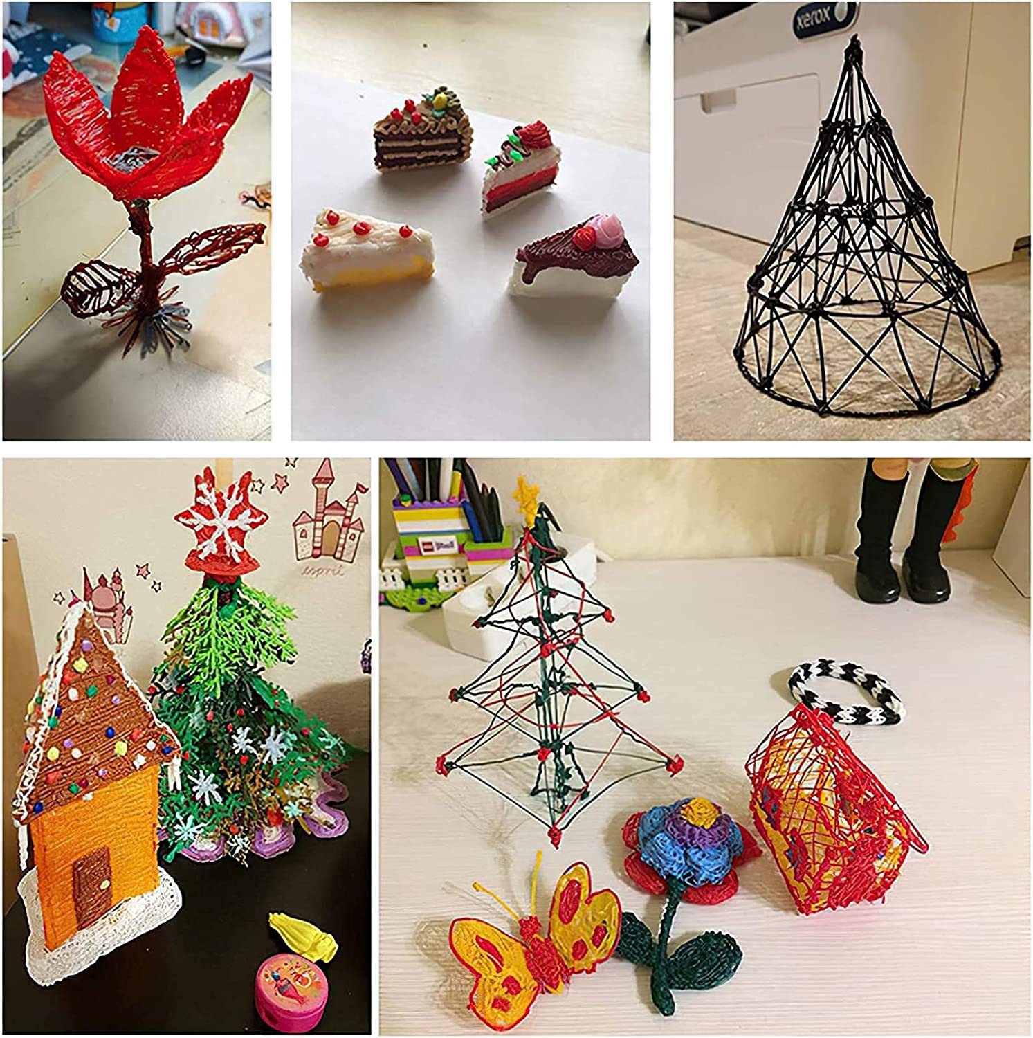 KINSI 3D-Drucker-Stift 10 Bündel mit 10 Farben 50m PCL Verbrauchsmaterial, Hohe Temperaturbeständigkeit, Härte, hohe Festigkeit und Steifigkeit