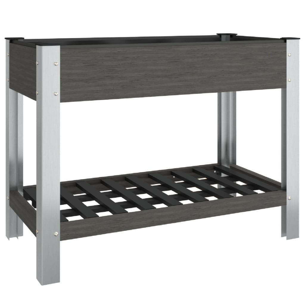 Hochbeet Garten-Hochbeet mit Ablage Grau 100x50x75 cm WPC