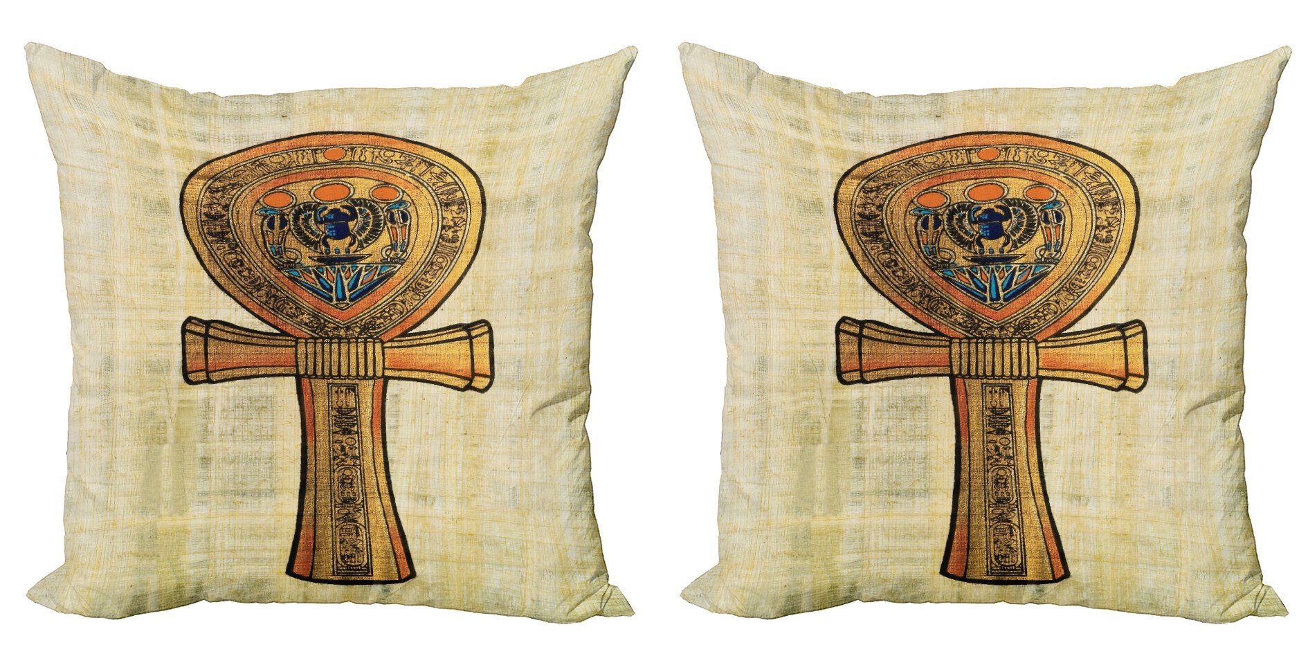 Kissenbezüge Modern Accent Doppelseitiger Digitaldruck, Abakuhaus (2 Stück), ägyptisch Antike Kultur-Zeichen