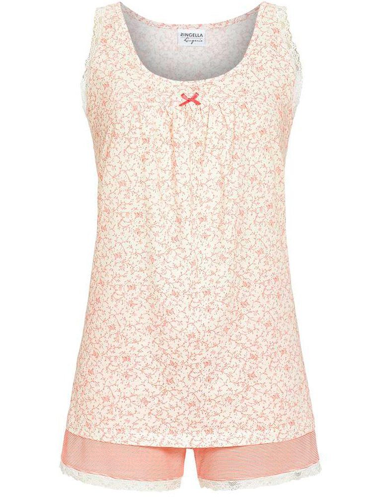 Ringella Pyjama Shorty mit Spitzenbesatz 'Lingerie' 3261328, Hell