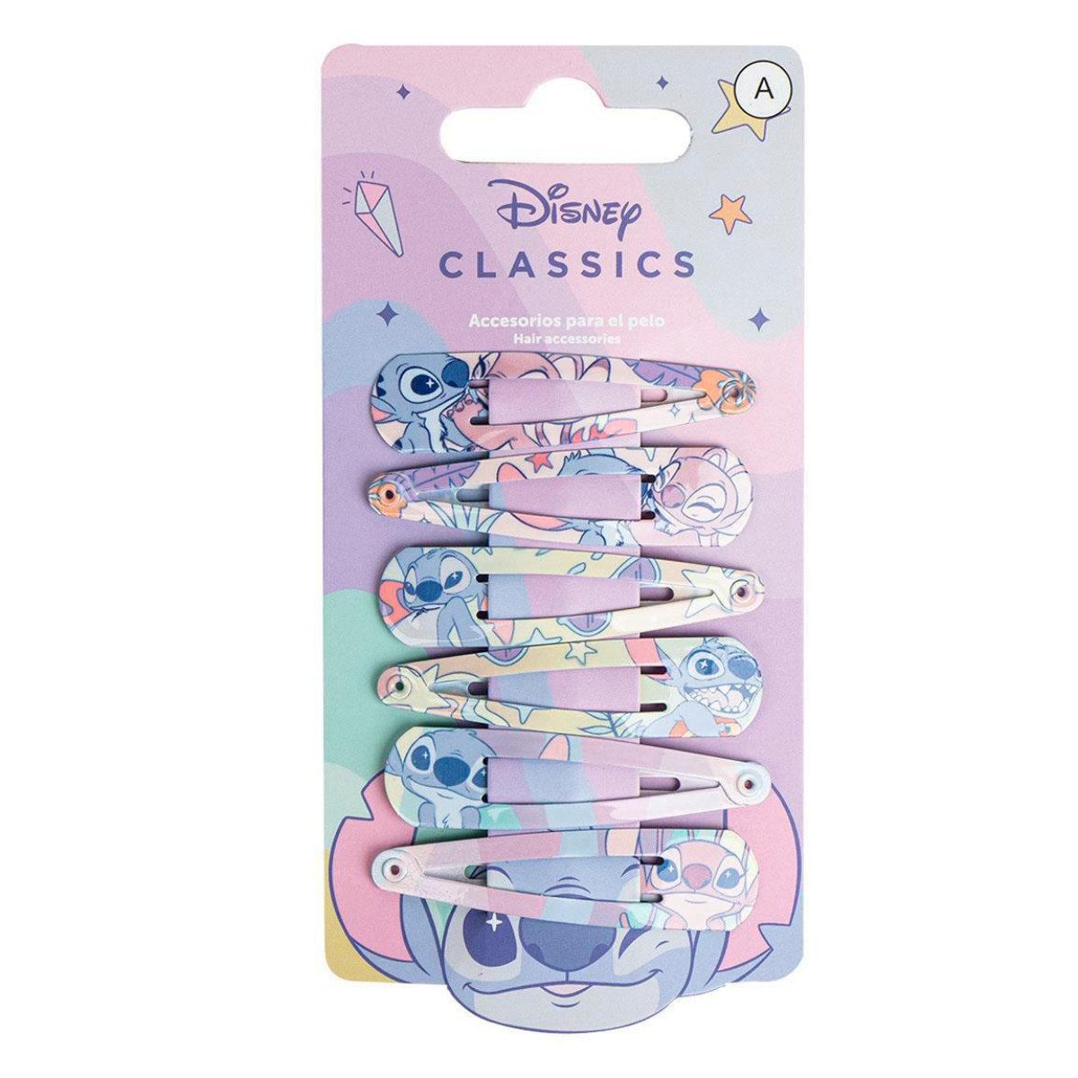 Disney Haarspange Stitch Haarspangen Kinder 6 teilig Haaraccessoires Mädchen, Packung, 6-tlg.