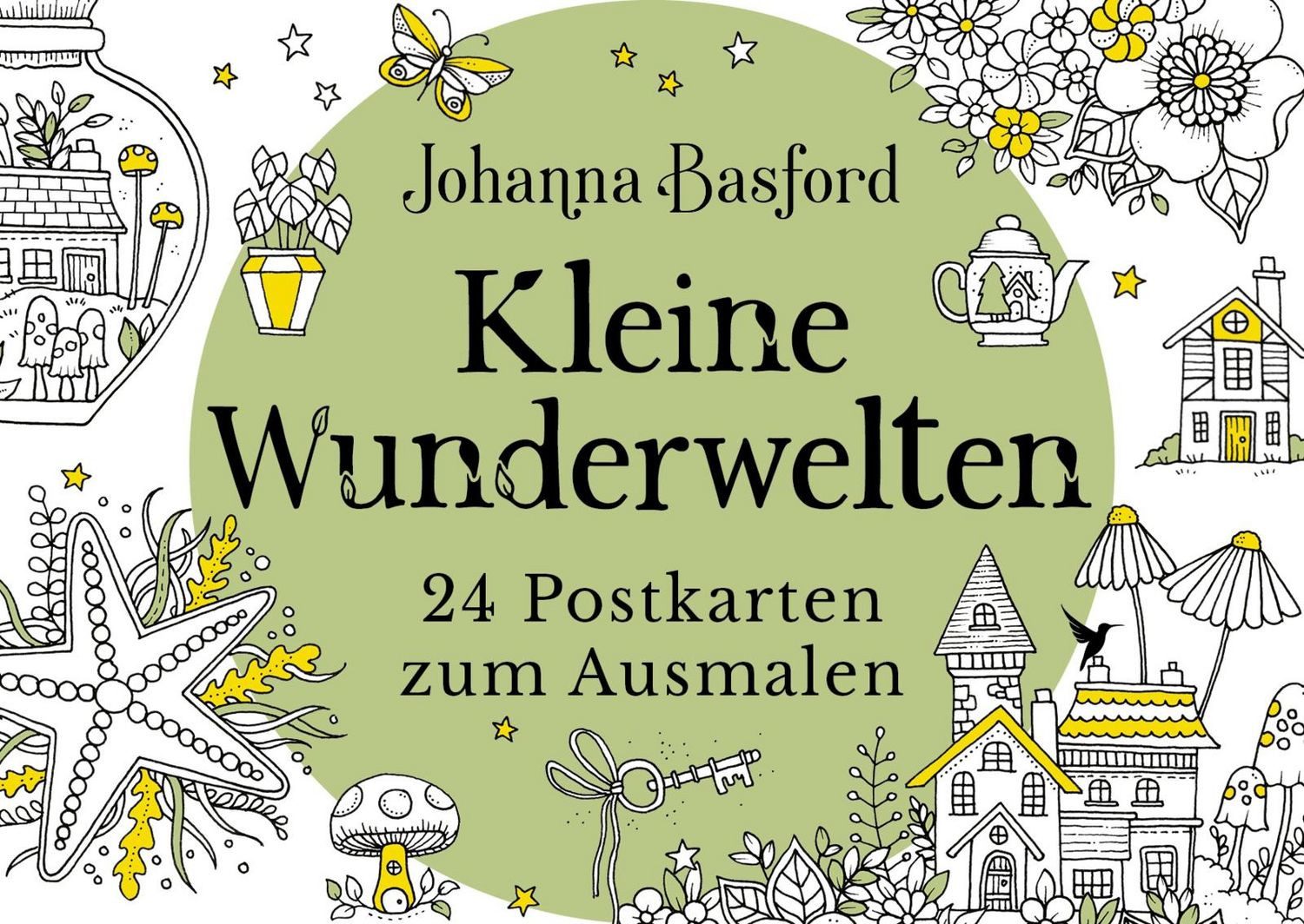 DIY-Buch Kleine Wunderwelten 24 Postkarten zum Ausmalen, Passend zum Buch von Johanna Basford