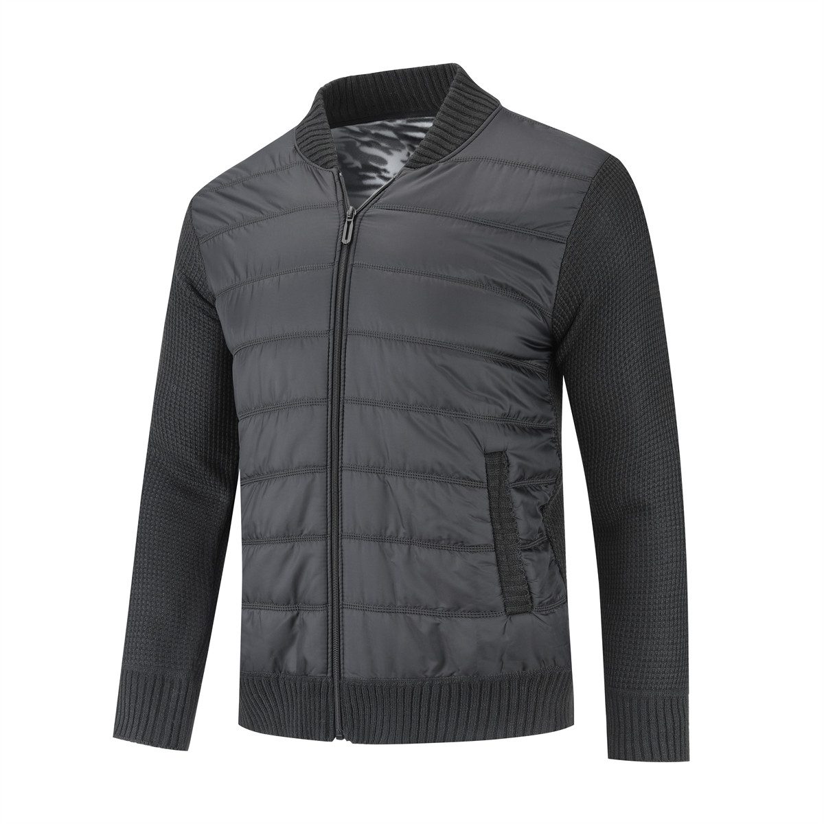 Allthemen Strickjacke Herren Patchwork-Design Cardigan mit Reißverschluss günstig online kaufen