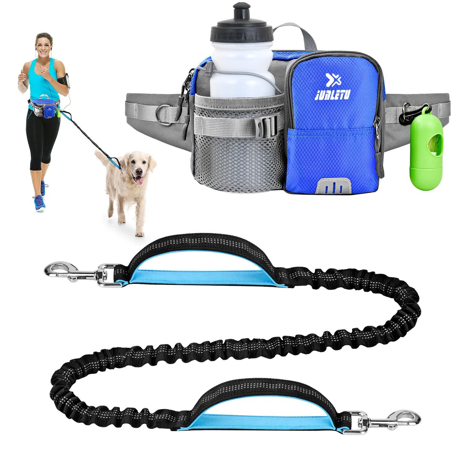 Einfach Joggingleine Sport-Hüfttasche mit Hundeleine, Lauf-Trainings-Hundeleine, (Multifunktionale wasserdichte Sporttasche für Damen und Herren), Hüfttasche zum Joggen, Leine für kleine und mittelgroße Hunde
