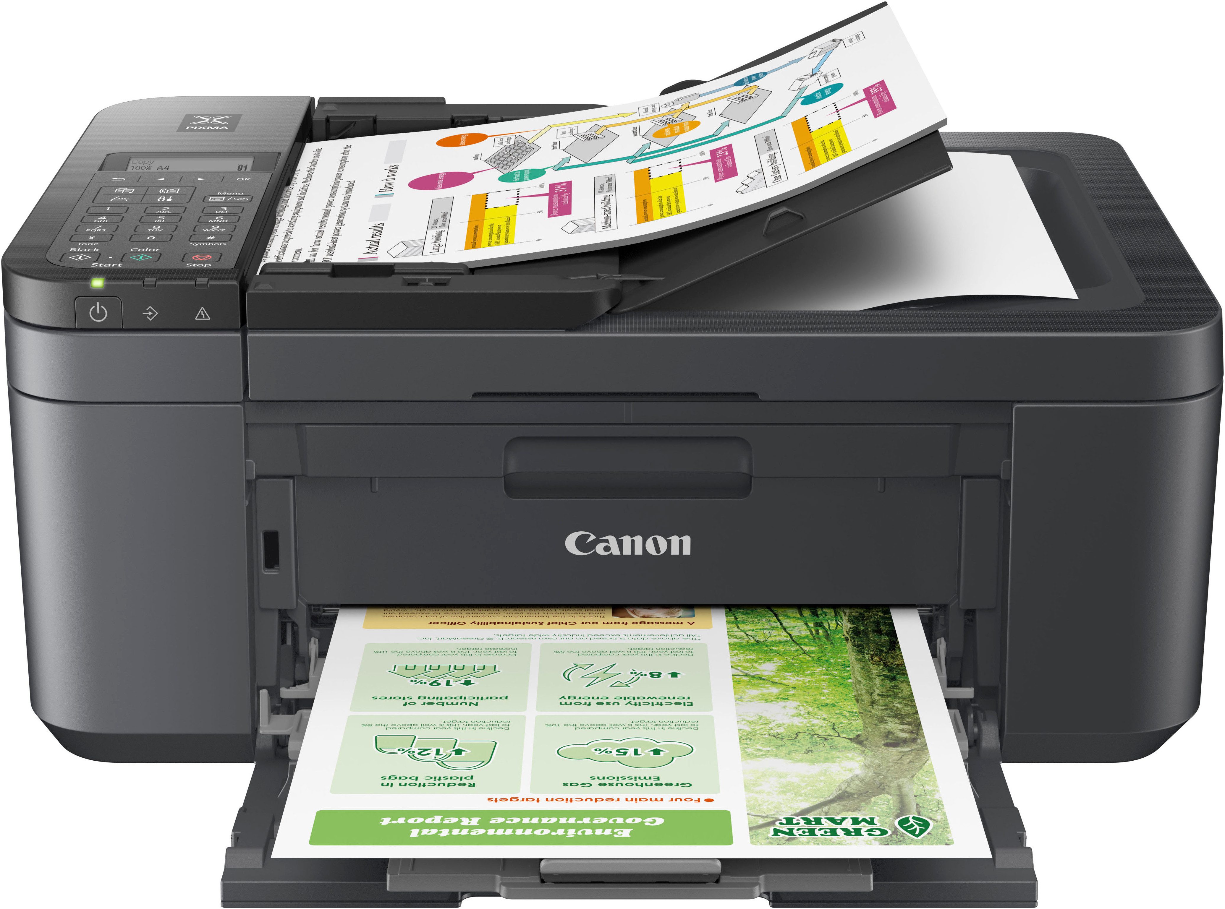 Canon PIXMA TR4755i Multifunktionsdrucker, (WLAN (Wi-Fi), Wi-Fi Direct, 4in1 Tintenstrahl-Multifunktionsgerät mit ADF, grau/schwarz)