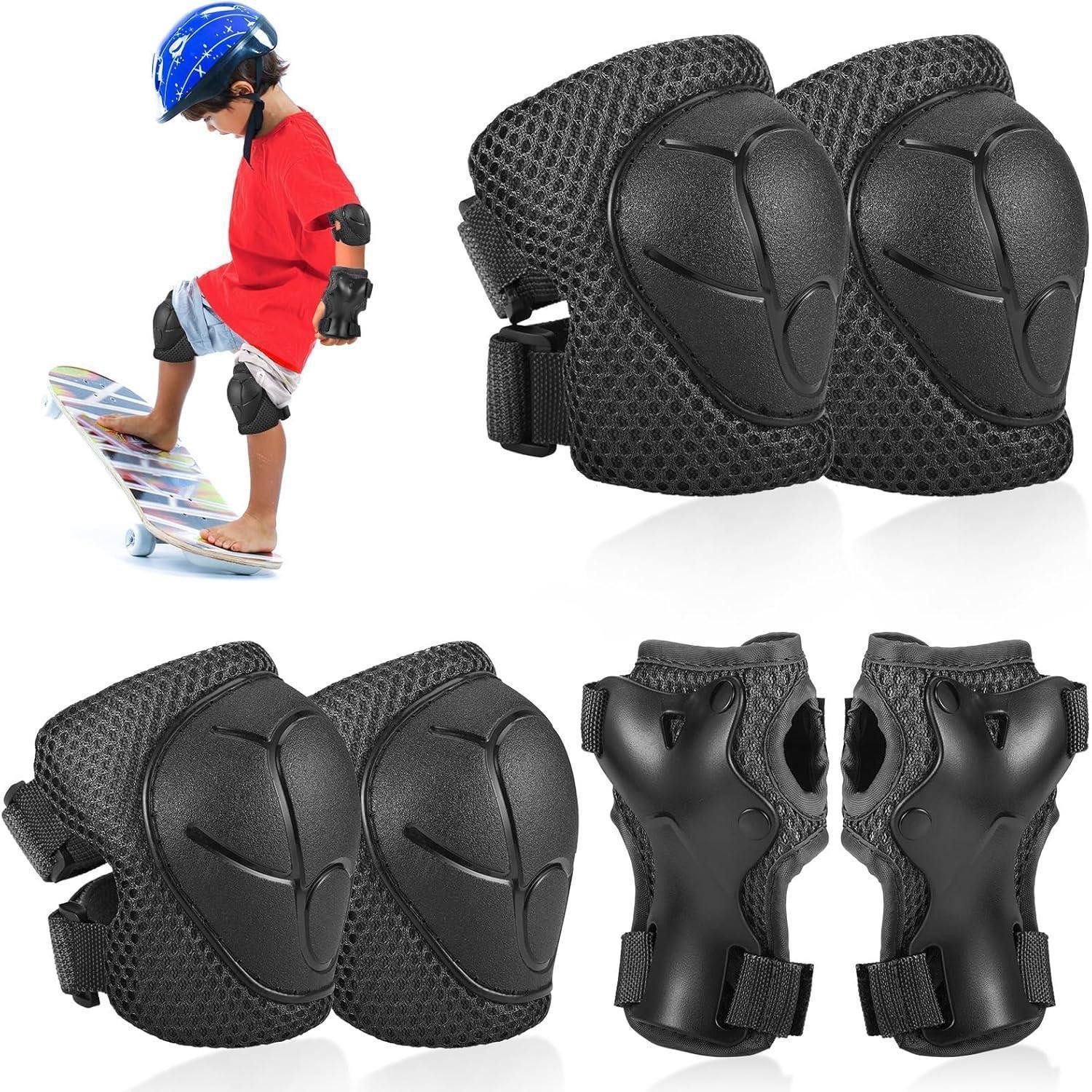 Protektoren-Set Kinder Inliner Schoner Set 6 in 1 Knieschützer Ellenbogenschützer