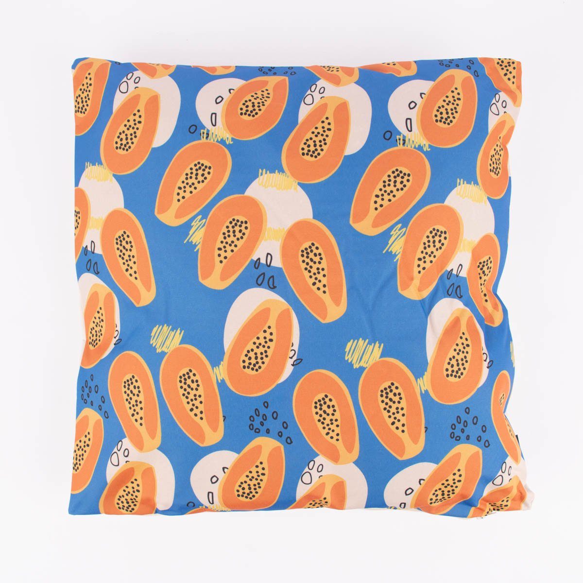 SCHÖNER LEBEN. Dekokissen Outdoor Kissen Papaya abstrakt blau orange beige 45x45cm