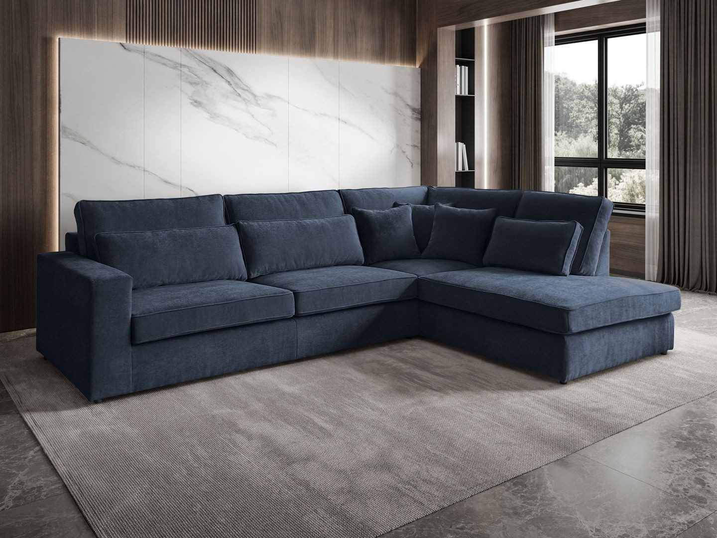 Beautysofa Ecksofa mit dekorativen Kissen PARMA, im modernes Design, klassische Polsterecke inklusive Wellenfedern, Ottomane links oder rechts wählbar