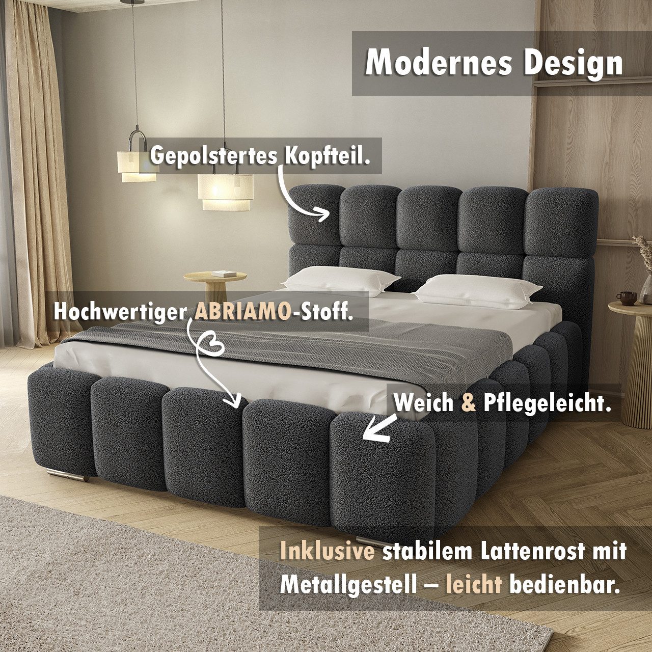 thematys Polsterbett 140x200 160x200 180x200 200x200cm Bettkasten + Lattenr günstig online kaufen