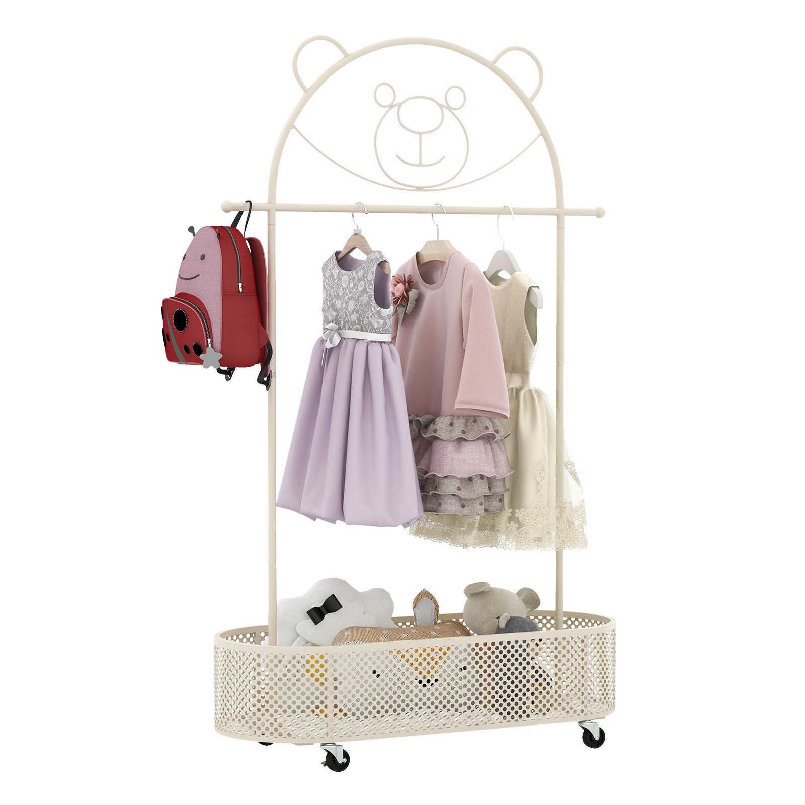 COSTWAY Kleiderständer, Kinder, höhenverstellbar 130/150/182cm, mit günstig online kaufen