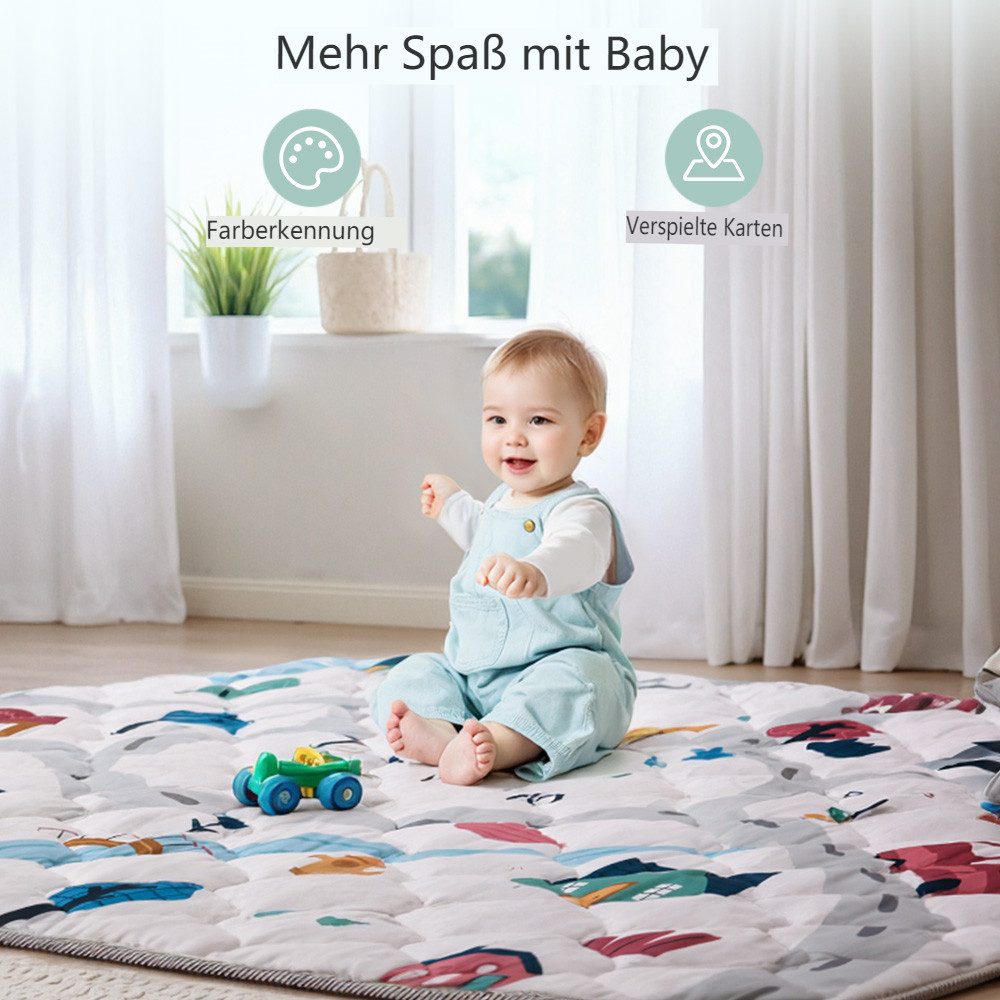 Comomy Spielmatte (200*180 cm, 1-St., Krabbelmatte Boden Spielunterlage Lau günstig online kaufen