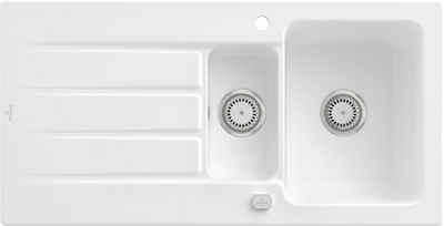 Villeroy & Boch Küchenspüle »Architectura 60 XR«, reversibel, vorgebohrt mit 2 Hahnlöchern, inklusive Ablaufgarnitur mit Excenterbetätigung, aus Keramik, 1000 x 510 mm, CeramicPlus