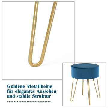 COSTWAY Sitzhocker, mit Metallbeinen, bis 100kg belastbar, 34 x 46 cm