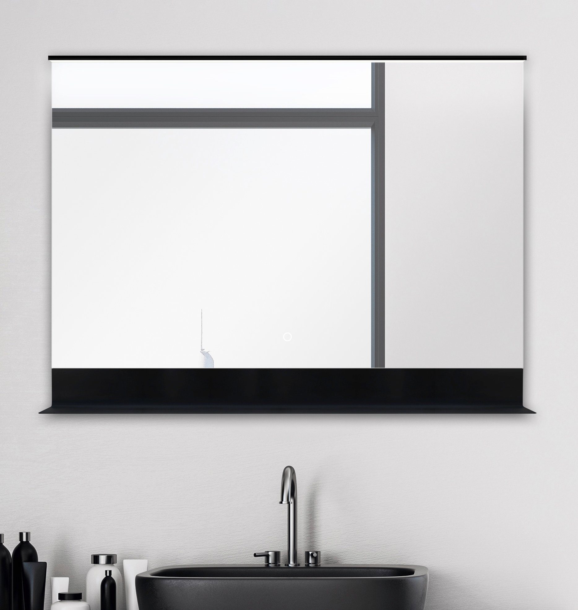 Talos Badspiegel BLACK HOME (Komplett-Set), BxH: 80x60 cm, energiesparend